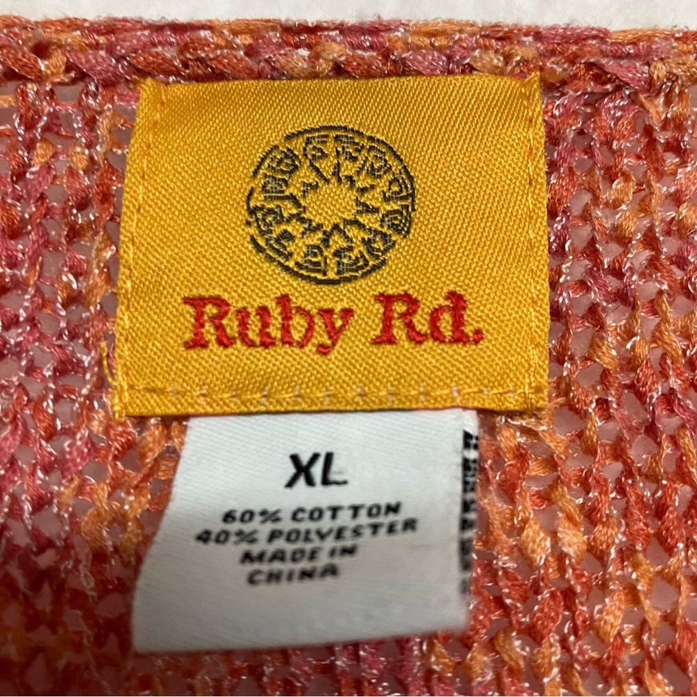 Ruby Rd. Rust Fringe Open Front Boho Cardigan Swe… - image 3